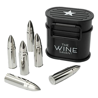 Whiskey Stones Ammunition Box Bullets Stainless Steel Set Of 6 1 75in Bullet Chillers The Wine Savan