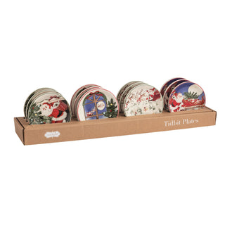 Santa Scene Tidbit Plates - Assorted Styles
