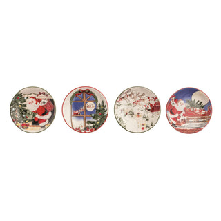 Santa Scene Tidbit Plates - Assorted Styles