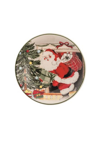Santa Scene Tidbit Plates - Assorted Styles