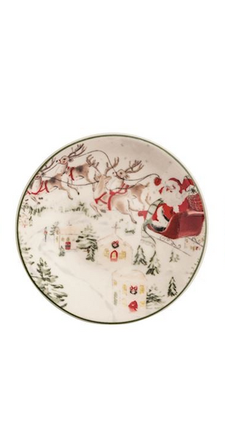 Santa Scene Tidbit Plates - Assorted Styles