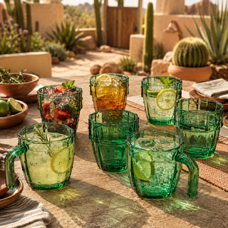 Cactus Stackable Glasses Set Of 6 By Six 10 Oz Cactus Shape Glasses With Handles Han