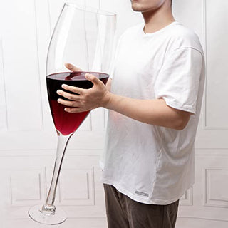 Worlds Largest Giant Wine Glass 32 Inches 11 Gallons Huge Stemware Clear Decorative Hand Blown Glass