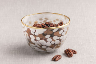 White & Gold Tortoise Dip Bowl
