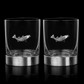 Fishing Whiskey Glasses Set Of 2 By Fisherman Gifts Fish Old Fashioned Whiskey Rum B