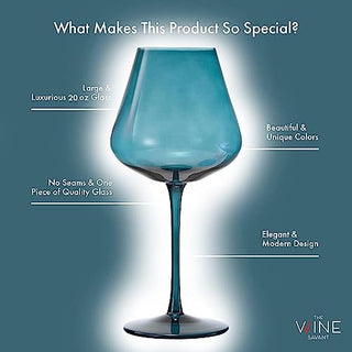Colored Crystal Wine Glass Set Of 6 Gift For Hosting Her Wife Mom Friend Large 20 Oz Glasses Unique