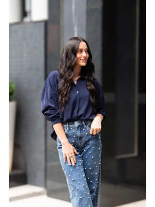 The Kathryn Button-Up, Navy