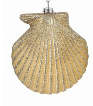 4.5 - 7" Glitter Pearl Seashell Ornament - Boutique Bella Bella