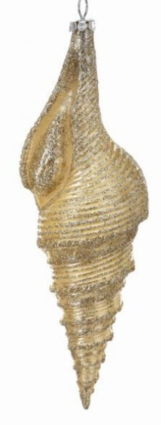 4.5 - 7" Glitter Pearl Seashell Ornament - Boutique Bella Bella