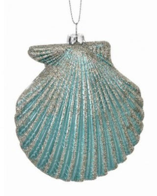 4.5 - 7" Glitter Pearl Seashell Ornament - Boutique Bella Bella