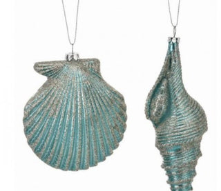 4.5 - 7" Glitter Pearl Seashell Ornament - Boutique Bella Bella