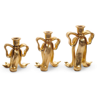 Bow Candlesticks Set of 3