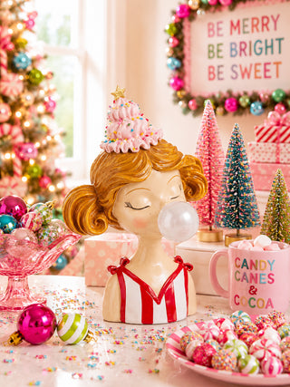 8.75" Blowing Bubble Lady Decor