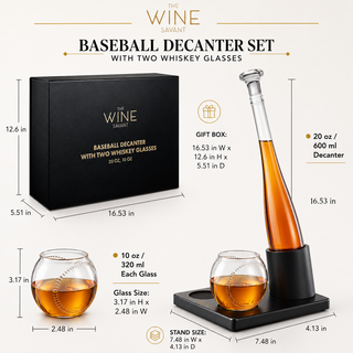 Baseball Themed Whiskey Decanter Set 20OZ Bat Shaped Decanter With 2 11OZ Glasses Perfect Birthday G