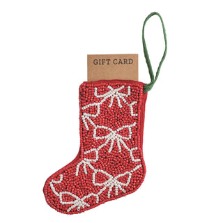 Beaded Stocking Ornaments/Gift Card Holder - Assorted