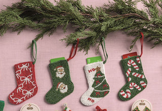 Beaded Stocking Ornaments/Gift Card Holder - Assorted