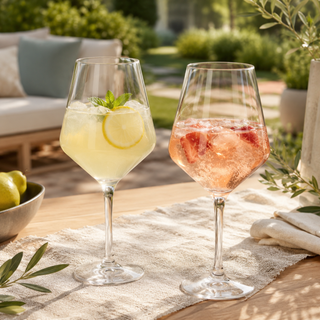 Unbreakable Stemmed Wine Glasses Tritan Acrylic Set Of 2 European Style Crystal Drinkware 18OZ