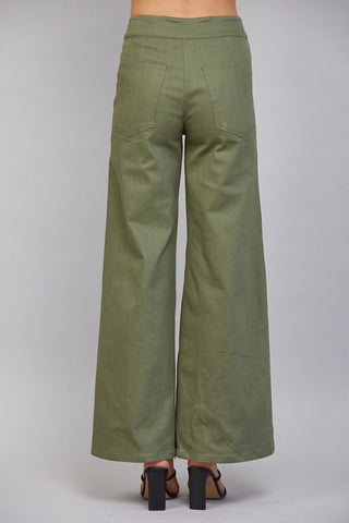 Olive Muse High-Waist Flares