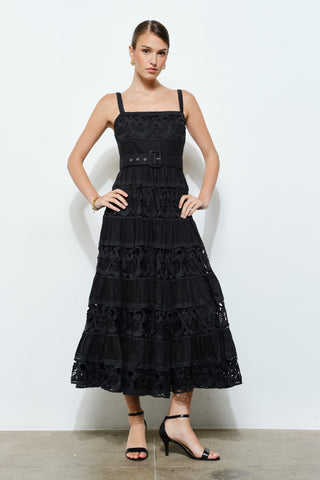 Lace & Lovely Belted Midi Dress