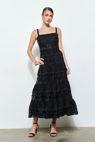 Lace & Lovely Belted Midi Dress