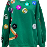 Queen of Sparkles - Green Pool Table Sweatshirt