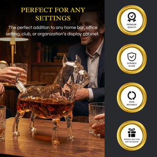 Dog Pug Whiskey And Wine Decanter Premium Barware Gift Elegant Drinkware Collection
