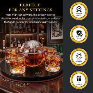 Basketball Decanter Set Premium Barware Gift Elegant Drinkware Collection