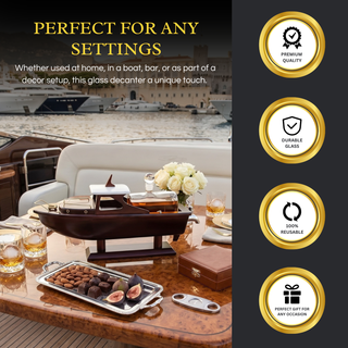 Boat Ship Whiskey Wine Decanter Ship Ship Decanter Set 800ML Drink Dispenser For Win