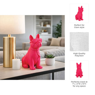 Pink Diva Bulldog Figurine, 10 in.