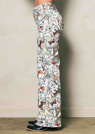 Vintage Bloom Leopard Wide Leg Denim