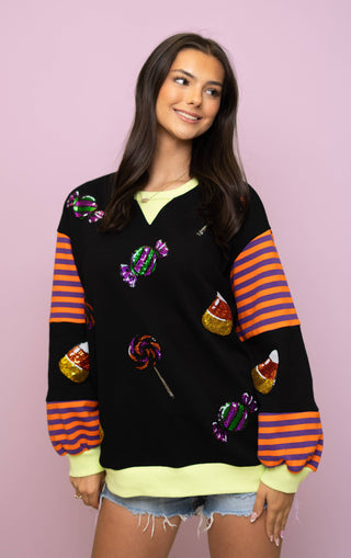 Candy-Coated Halloween Sequin Pullover