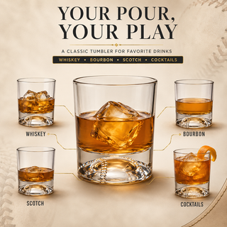 Baseball Whiskey Glass 12OZ Single Whiskey Glass By Perfect For Any Occasion Basebal