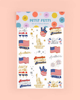 Party in the USA Tats - 34 foil temporary tattoos