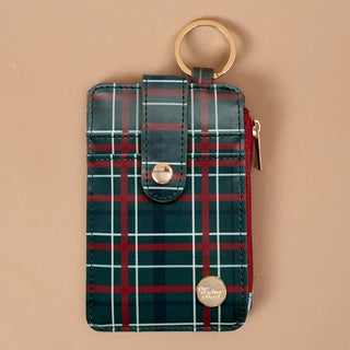 Evergreen Plaid Keychain Wallet