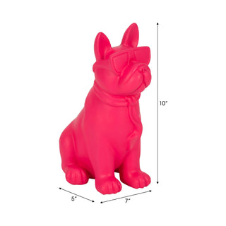Pink Diva Bulldog Figurine, 10 in.