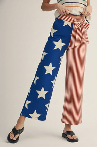 4th Of July Symphony Side Bow Pants - Boutique Bella BellaBottoms