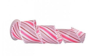 4"X10Y POM POM EDGE CANDY STRIPE WIRED RIBBON - Boutique Bella BellaChristmas Ribbon