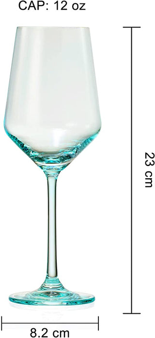 Colored Crystal Wine Glass Set Of 6 Gift For Mothers Day Her Wife Mom Friend Large 12 Oz Glasses Uni