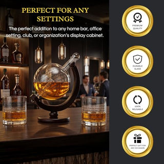 Attorney Whiskey Decanter Set By 850ML Whiskey Decanter With 2 10OZ U S Constitution
