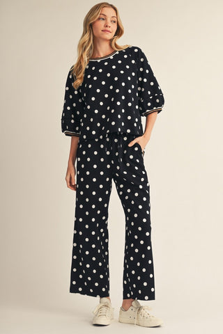 Raw Edge Polka Dot Set