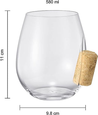 Corked Stemless Wine Glasses Single Stuck In The Glass Wine Cork Cocktail Glassware Enthusiast Gift
