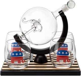 Republican Party Wine Whiskey Decanter Set Proud Republicans Vote Red Election Decor Washington Dc P