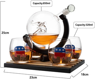 Republican Party Wine Whiskey Decanter Set Proud Republicans Vote Red Election Decor Washington Dc P