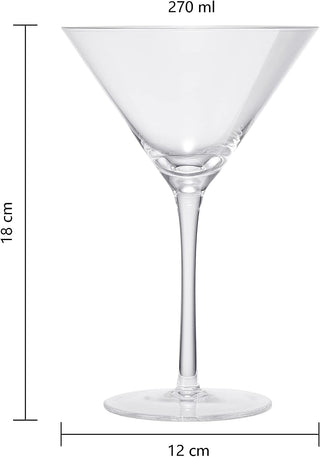Crystal Martini Glass Set Of 4 10OZ Classic Luxury Cocktail With Bar Spoon Olive Picks Premium Hand