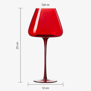 Valentines Colored Red Pink Crystal Wine Glasses 2 Set Italian Style Tall