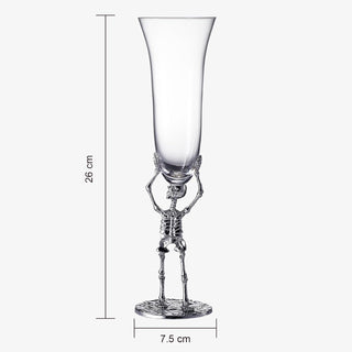 Skeleton Champagne Flute Glass Single 7 5OZ Halloween Skeleton Glasses 10 H Goth Gifts Skeleton Gift