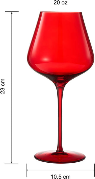 Crystal Christmas Holiday Red Colored Crystal Wine Glass Set Of 2 Gift For Hosting Her Wife Mom Frie