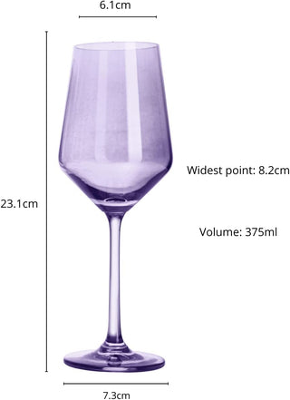 Set Of 6 Colored Wine Glasses 12 Oz Hand Blown Italian Style Crystal Bordeaux Wine Glasses Premium S