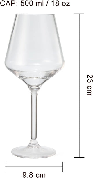 European Style Unbreakable Stemmed Crystal Wine Glasses Set Of 4 100 Us Tritan Drinkware 18 Oz Acryl