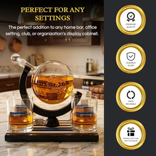 Police Officer Whiskey Decanter Set with 4 Glasses - First Responder Gift